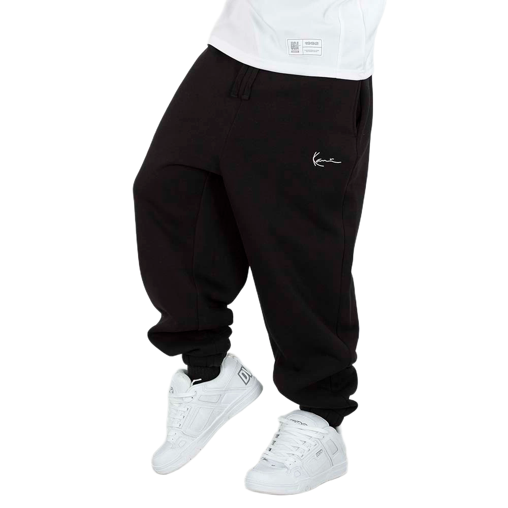 ανδρική φόρμα παντελόνι σε μαύρο χρώμα από την karl kani, small signature essential baggy sweatpants
