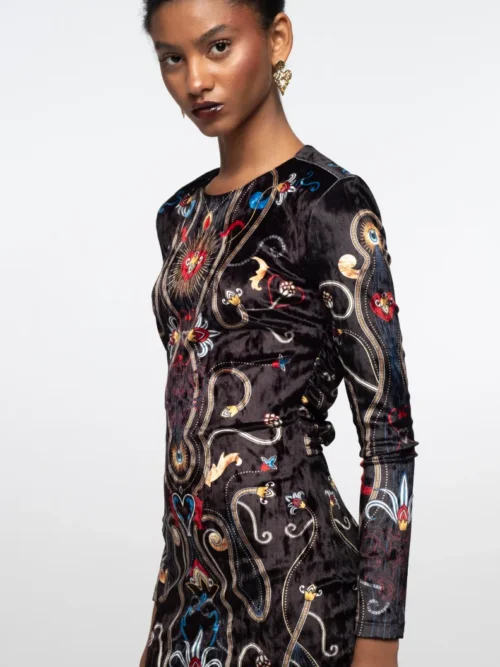 γυναικείο κοντό φόρεμα με διάφορα σχέδια από την peace and chaos, dusk bodycon dress