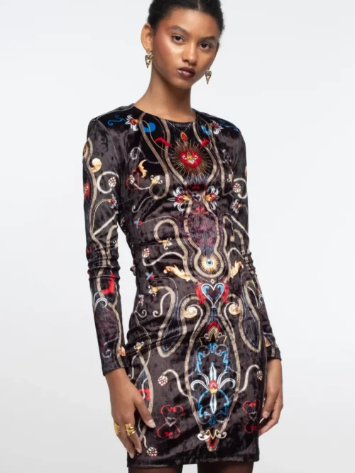 γυναικείο κοντό φόρεμα με διάφορα σχέδια από την peace and chaos, dusk bodycon dress