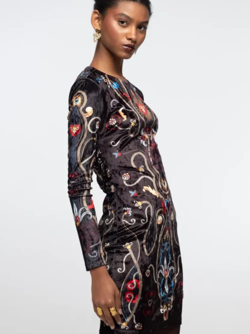 γυναικείο κοντό φόρεμα με διάφορα σχέδια από την peace and chaos, dusk bodycon dress