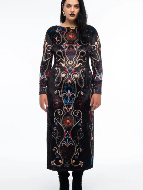 Peace & Chaos Dusk Slit Dress - Velvet Φόρεμα - Image 10