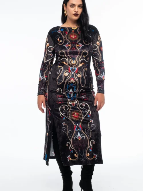 Peace & Chaos Dusk Slit Dress - Velvet Φόρεμα - Image 11