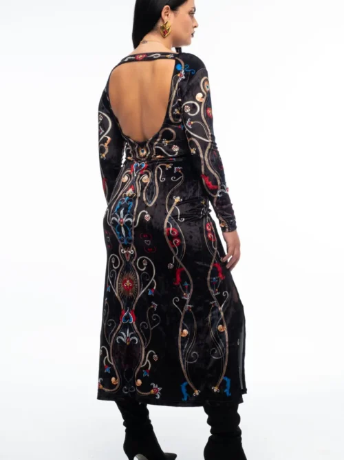 Peace & Chaos Dusk Slit Dress - Velvet Φόρεμα - Image 13