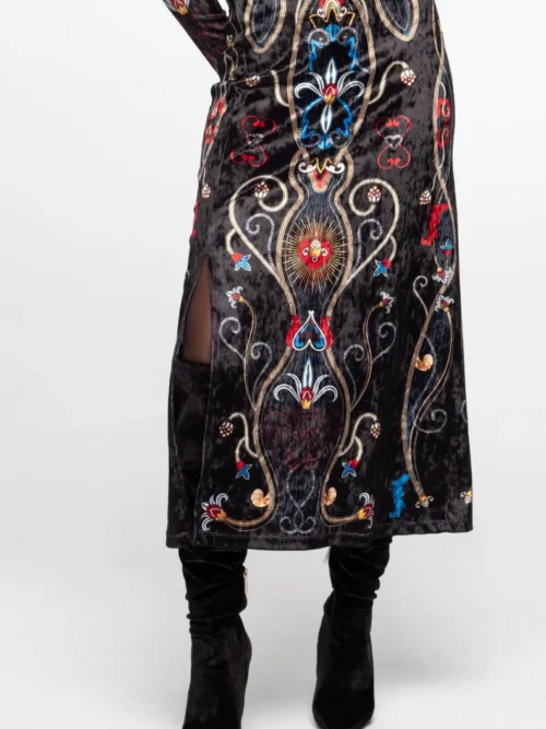 Peace & Chaos Dusk Slit Dress - Velvet Φόρεμα - Image 6