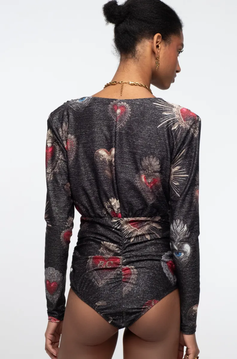 γυναικείο κορμάκι με ιδιαίτερο σχέδιο από την peace and chaos, elisium bodysuit