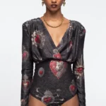 γυναικείο κορμάκι με ιδιαίτερο σχέδιο από την peace and chaos, elisium bodysuit