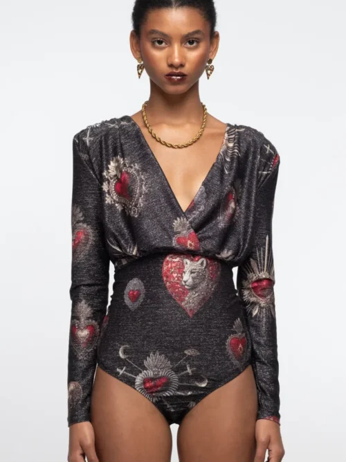 γυναικείο κορμάκι με ιδιαίτερο σχέδιο από την peace and chaos, elisium bodysuit