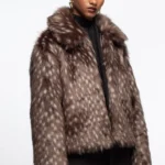 γυναικεία γούνα σε καφέ χρώμα από την Peace and chaos, lavish eco fur coat