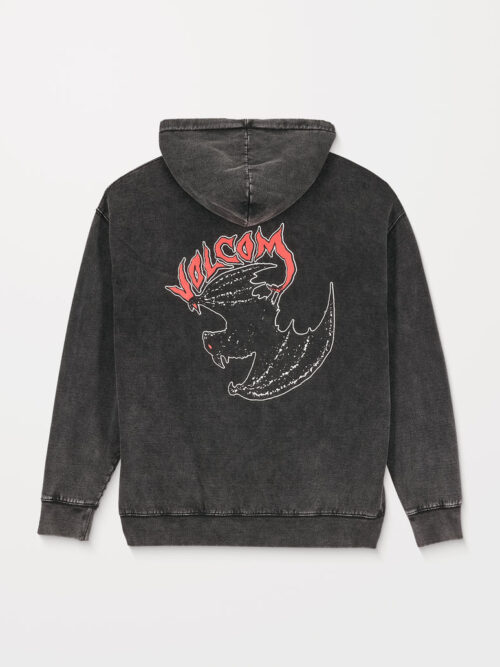 ανδρικό φούτερ σε γκρι χρώμα με τύπωμα στο μπροστινό και πίσω μέρος από την volcom, nightwasher hoodie