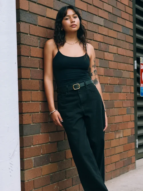 γυναικείο μαύρο τζιν παντελόνι σε ίσια γραμμή από την volcom, weelow II jeans