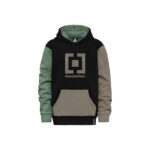 Παιδικό φούτερ από την εταιρία Horsefeathers σε μαύρο χρώμα με μπεζ και πράσινο.