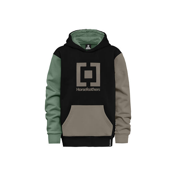 119769_3 Παιδικό φούτερ από την εταιρία Horsefeathers σε μαύρο χρώμα με μπεζ και πράσινο.