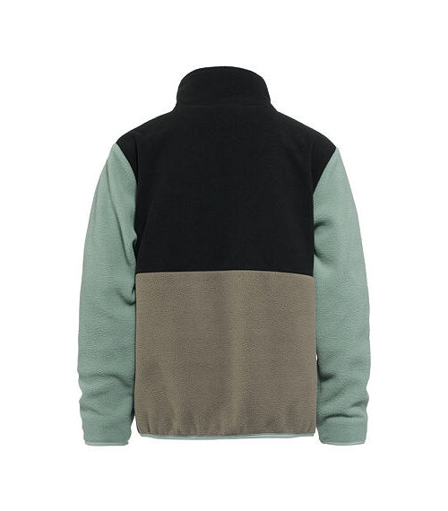 Παιδική ζακέτα φλις της εταιρίας Horsefeathers σε μαύρο με γκρι και τιρκουάζ χρώμα.