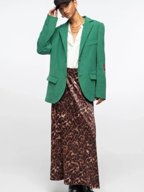 γυναικεία μακριά φούστα σε λεοπάρ σχέδιο από την Peace and chaos, rosette long skirt