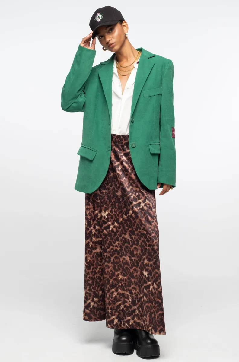 γυναικεία μακριά φούστα σε λεοπάρ σχέδιο από την Peace and chaos, rosette long skirt