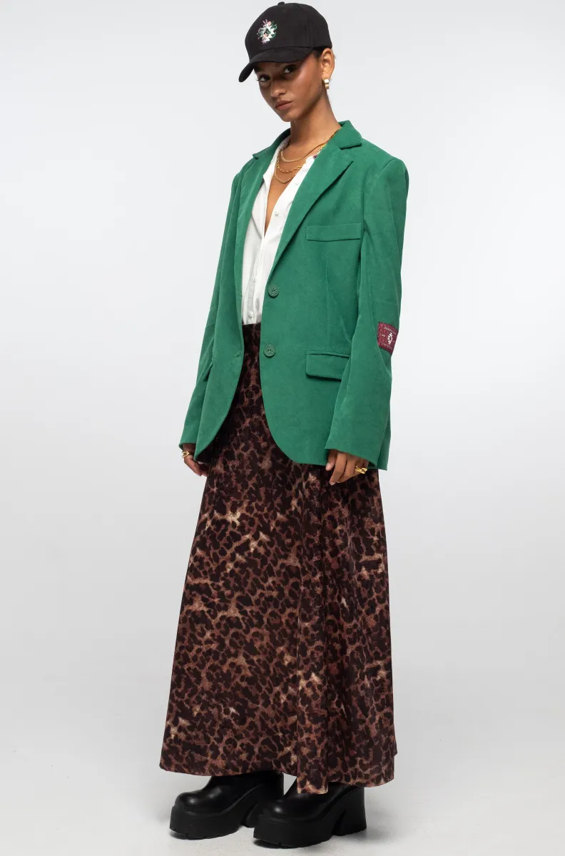 γυναικεία μακριά φούστα σε λεοπάρ σχέδιο από την Peace and chaos, rosette long skirt