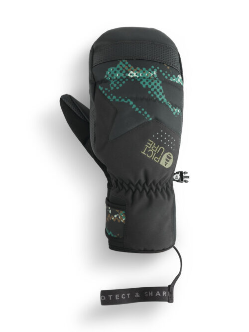 Αντρικά γάντια της εταίρας Picture σε μαύρο χρώμα με σχέδια.