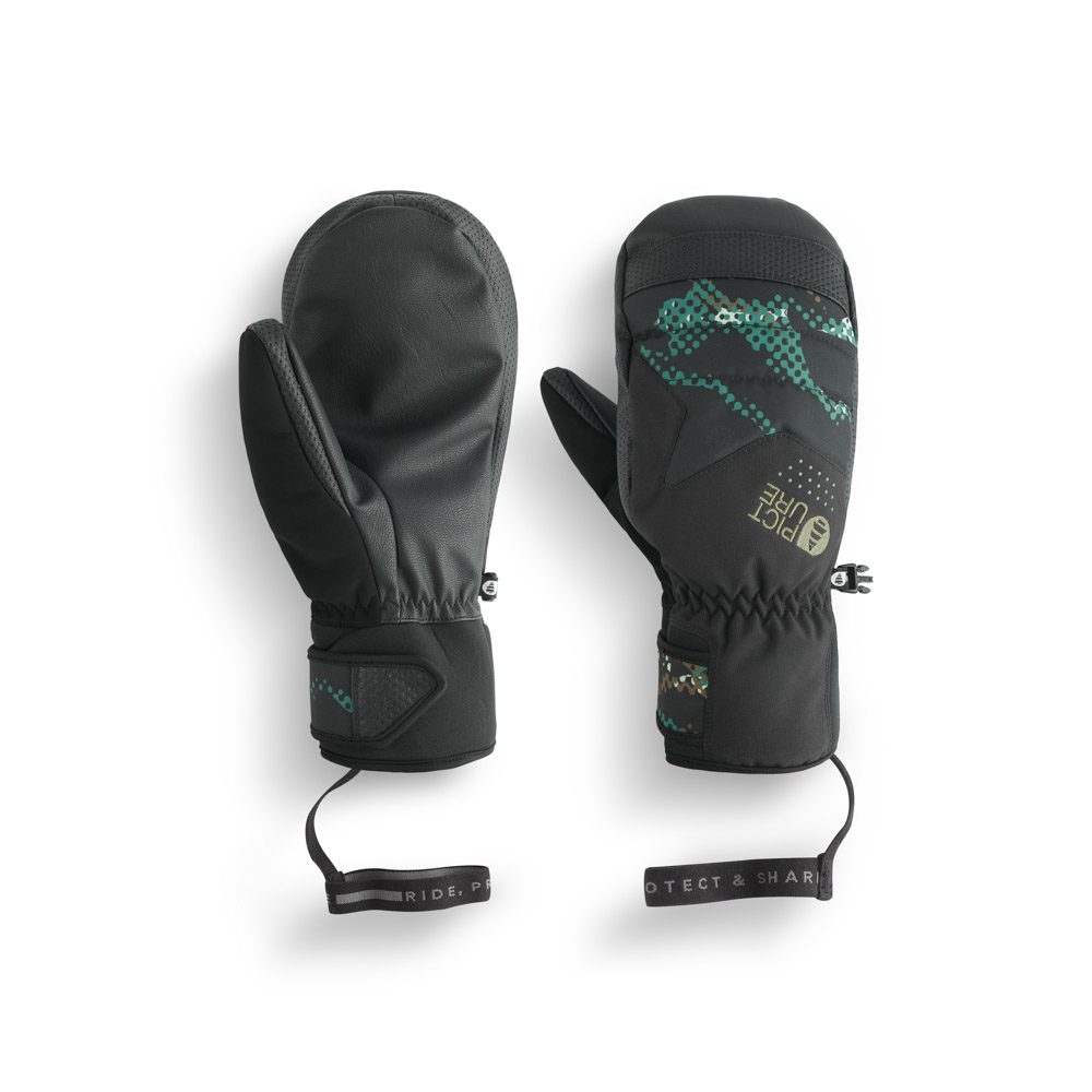 Αντρικά γάντια της εταίρας Picture σε μαύρο χρώμα με σχέδια.