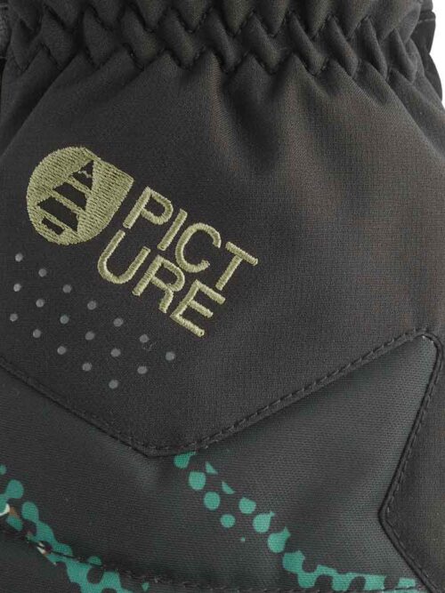 Αντρικά γάντια της εταίρας Picture σε μαύρο χρώμα με σχέδια.