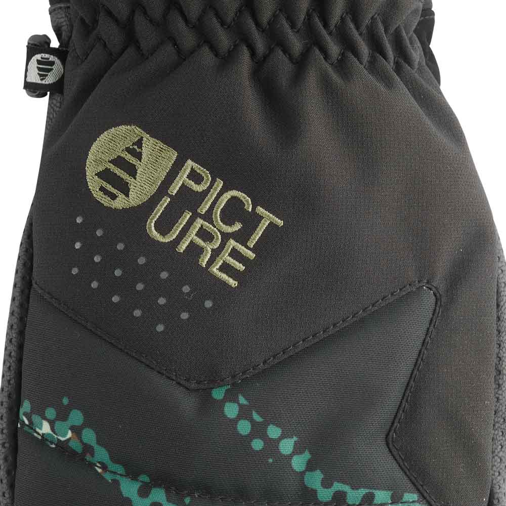 Αντρικά γάντια της εταίρας Picture σε μαύρο χρώμα με σχέδια.