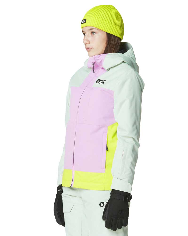 μπουφάν βουνού της εταιρίας Picture, σε χρώμα ροζ και μέντα.