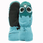 Παιδικά γάντια σε χρώμα μπλε με σχέδιο στην άκρη του γαντιού από την εταιρεία Pow, Critter mitt.