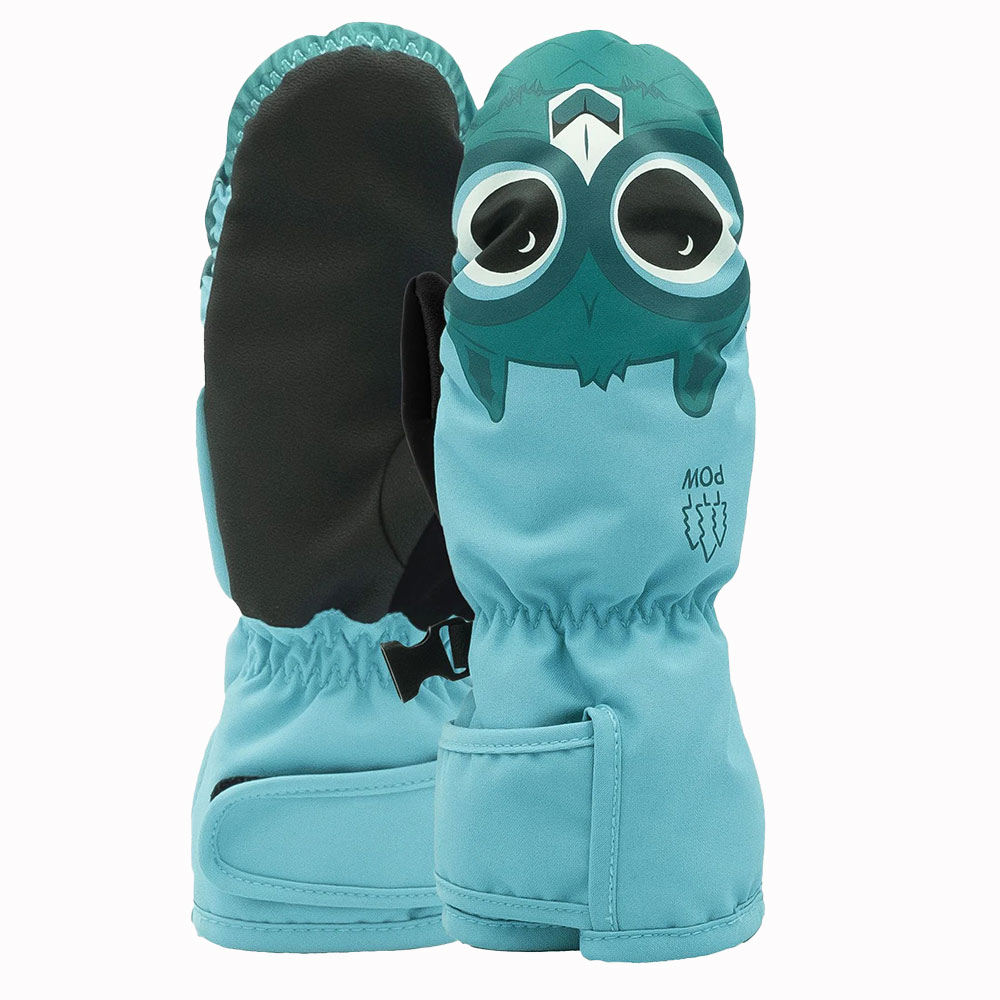 Παιδικά γάντια σε χρώμα μπλε με σχέδιο στην άκρη του γαντιού από την εταιρεία Pow, Critter mitt.