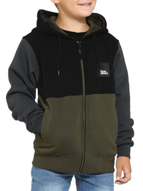 Παιδική ζακέτα σε μαύρο και πράσινο χρώμα από την εταιρία Horsefeathers.