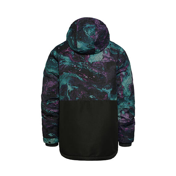 Παιδικό μπουφάν για το βουνό από την εταιρία Horsefeathers σε μαύρο χρώμα με σχέδια.