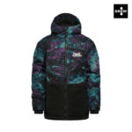 Παιδικό μπουφάν για το βουνό από την εταιρία Horsefeathers σε μαύρο χρώμα με σχέδια.