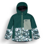 Παιδικό μπουφάν για το βουνό από την εταιρία Picture σε πράσινο χρώμα με σχέδια.
