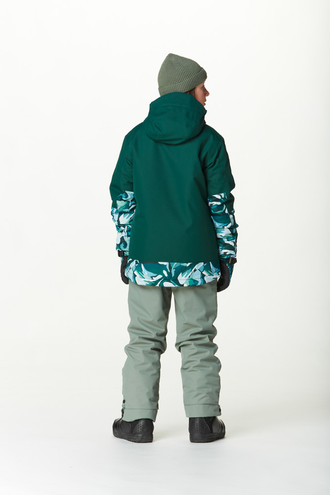 Παιδικό μπουφάν για το βουνό από την εταιρία Picture σε πράσινο χρώμα με σχέδια.