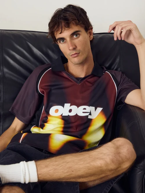 Obey Blurred Soccer Jersey T-shirt - Image 4