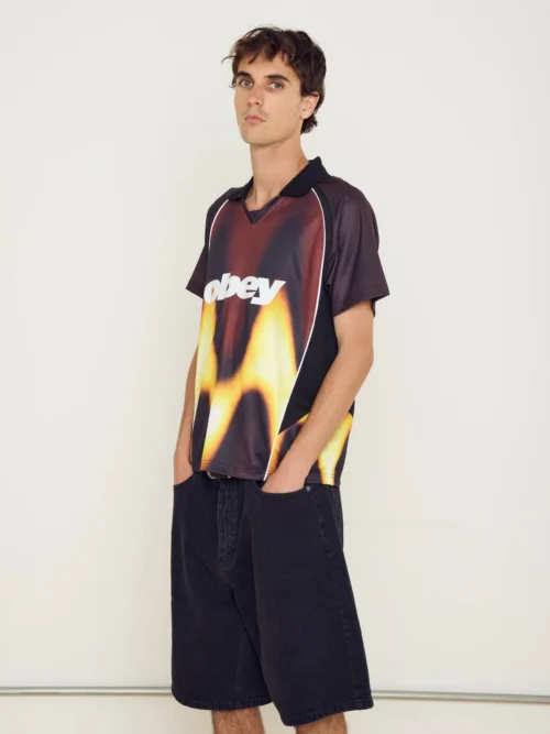 Obey Blurred Soccer Jersey T-shirt - Image 5
