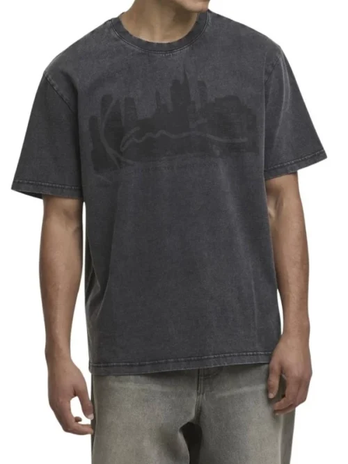 Karl Kani Skyline Boxy Men’s T-Shirt - Washed Black - Image 3