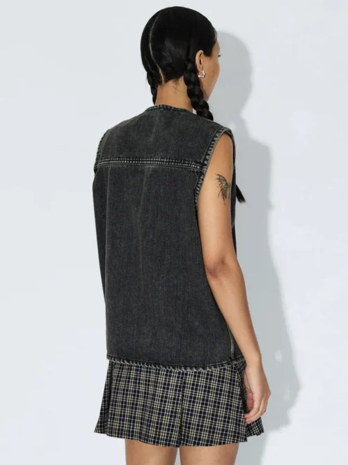 Dr.Denim Enver Worker Vest - Aged Black - Image 3