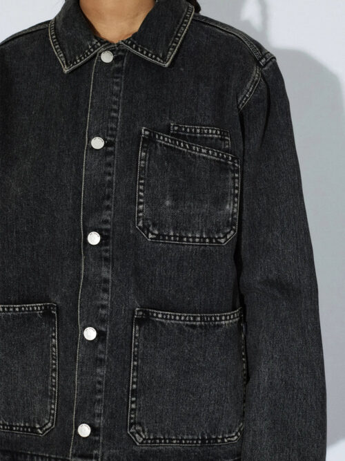 Dr.Denim Evon Worker Jacket - Aged Black - Image 5