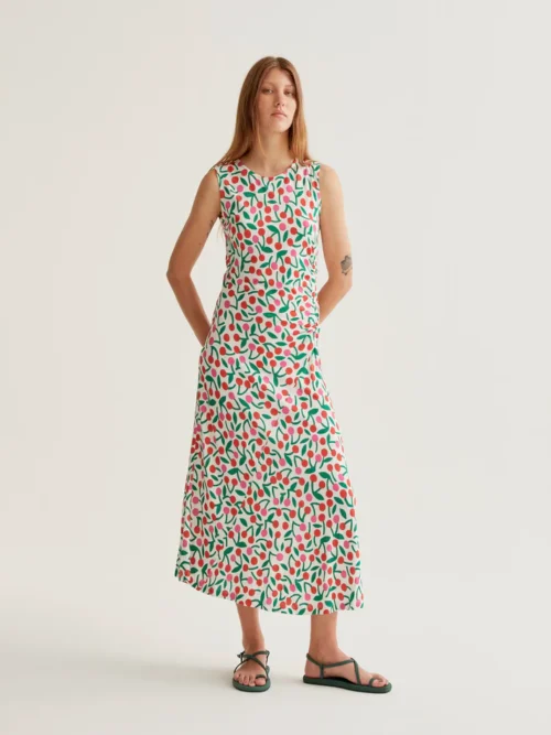 Compania Fantastica Burgundy Print Long Dress - Image 2