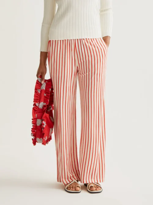 Compania Fantastica Red Striped Print Trousers - Image 2