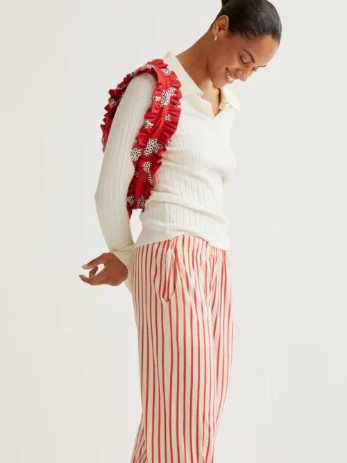 Compania Fantastica Red Striped Print Trousers - Image 5