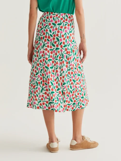 Compania Fantastica Burgundy Print Midi Skirt - Image 3