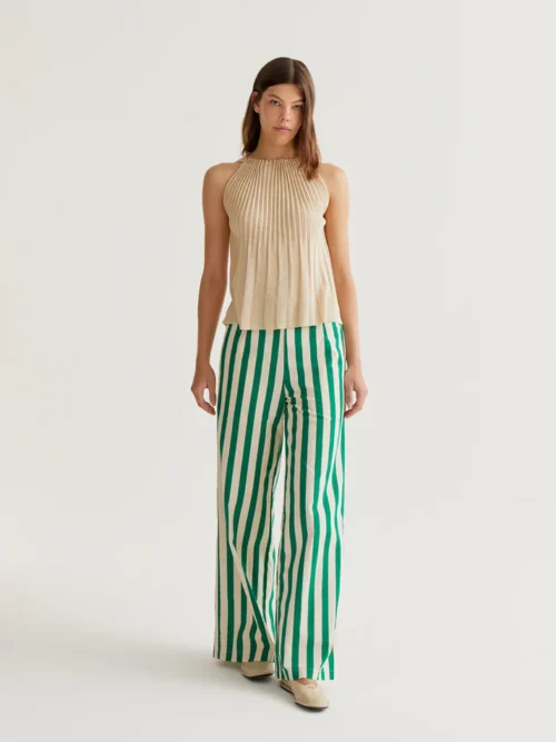 Compania Fantastica Bamboo Green Print Trousers - Image 5