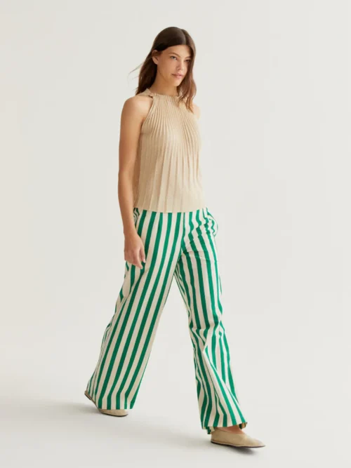 Compania Fantastica Bamboo Green Print Trousers - Image 6
