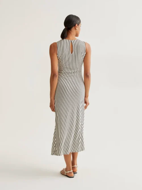 Compania Fantastica Black Striped Print Long Dress - Image 3