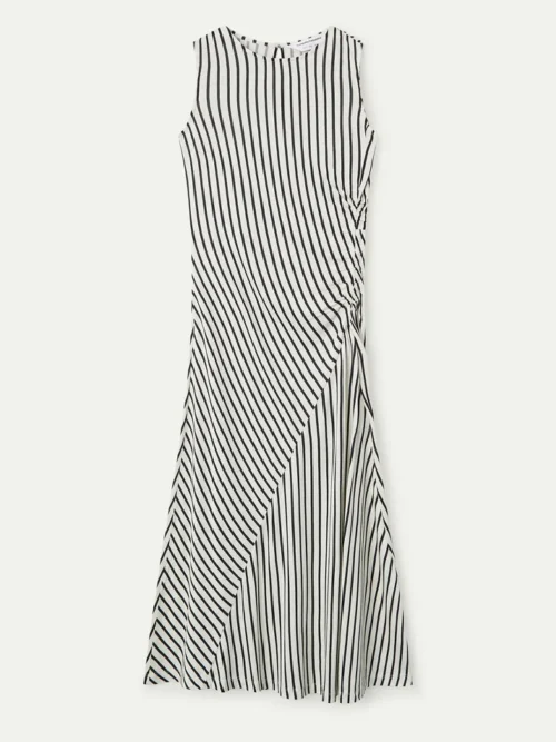 Compania Fantastica Black Striped Print Long Dress - Image 1