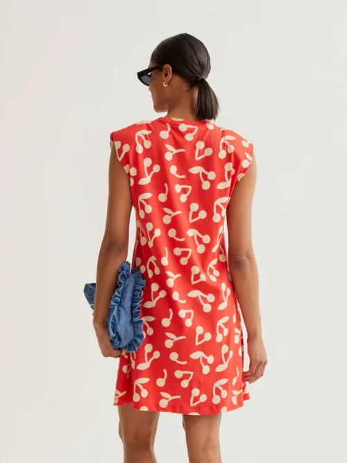 Compania Fantastica Burgundy Red Print Short Dress - Image 3