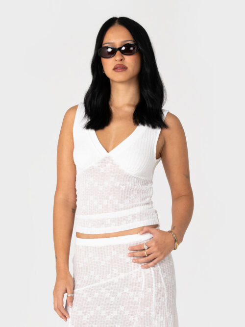 Rusty Roma Lace V Neck Top - Image 4