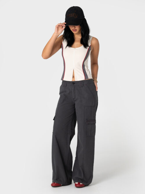 Rusty Contrast Zip Through Tank Top - Image 4