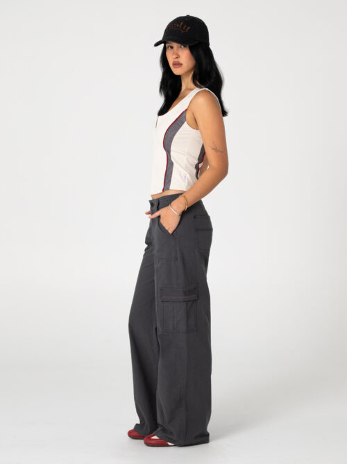 Rusty Contrast Zip Through Tank Top - Image 5