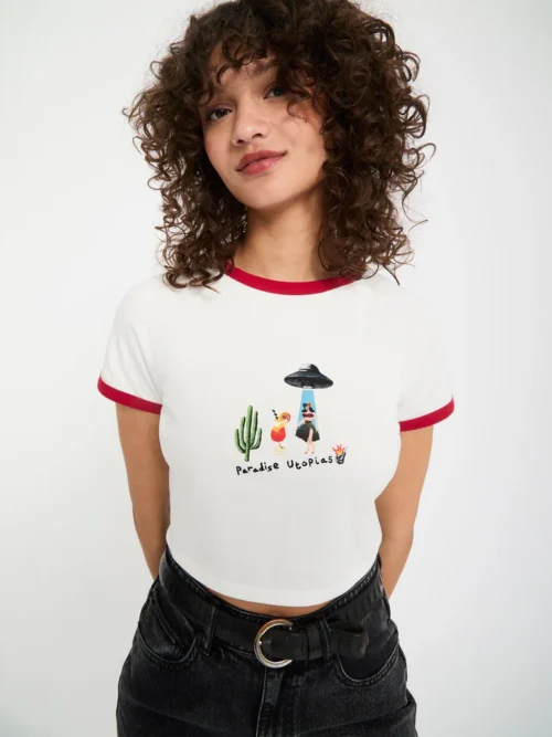 Volcom Mickey Mason Crop Top - Off White - Image 9